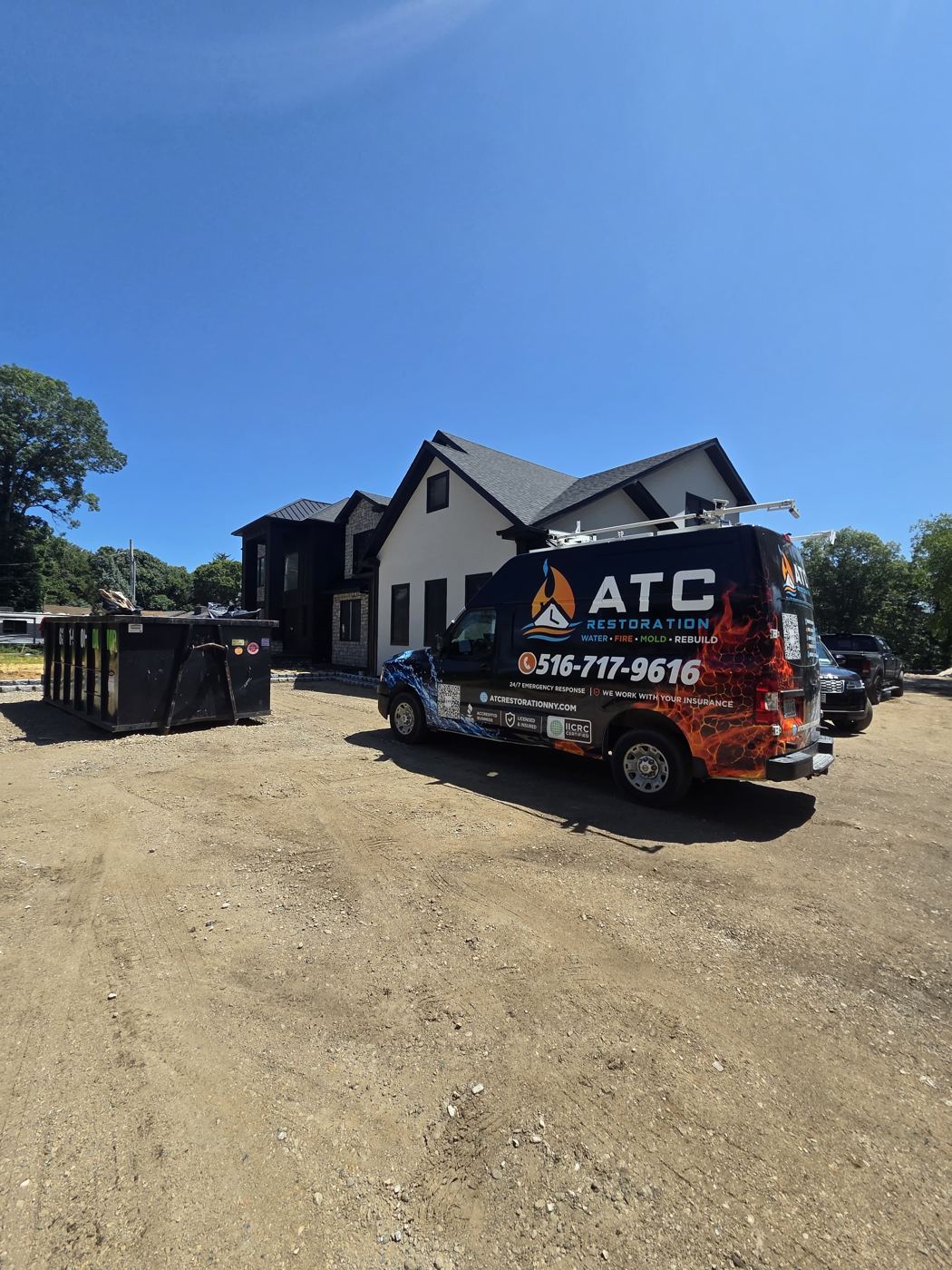 ATC Restoration van on a Long Island jobsite